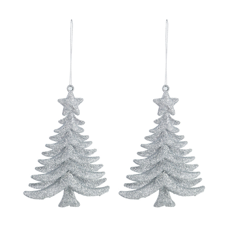 Hanging Glitter Deco 2pk Asst snowflakes / trees / stars /