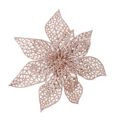 Poinsettia Glitter Wire Clip