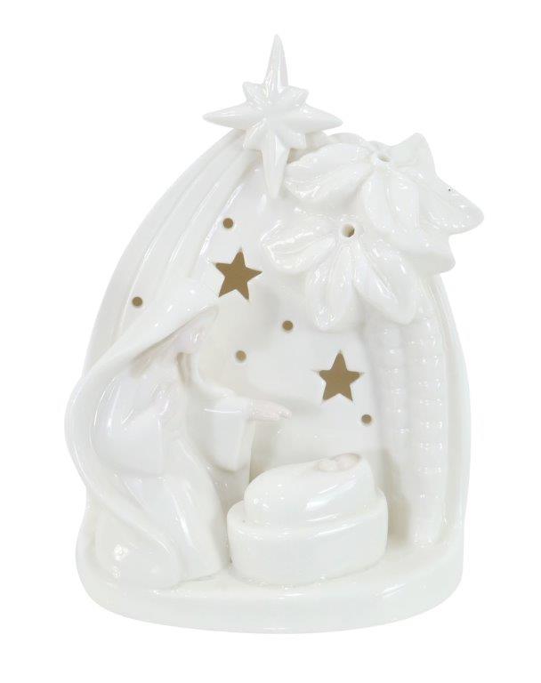 White Ceramic Nativity Scene
