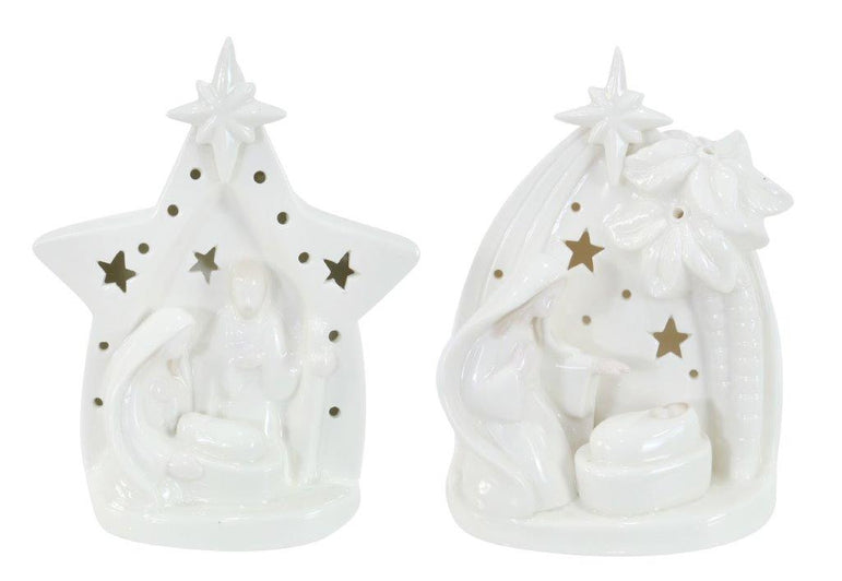White Ceramic Nativity Scene
