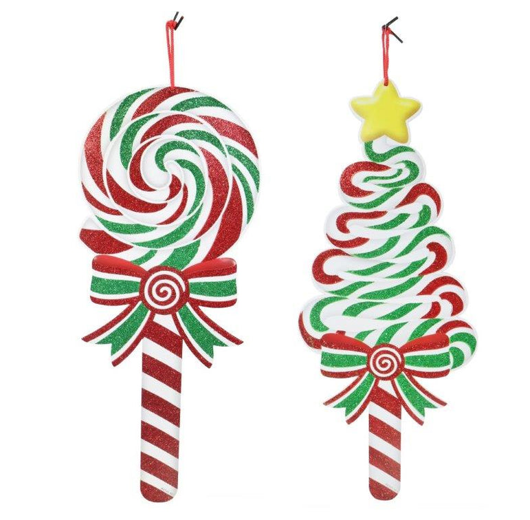 Hanging Candy Cane Plaque
