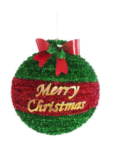 Tinsel Bauble Plaque with Bow