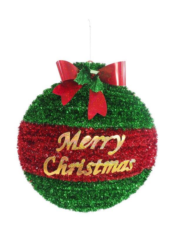 Tinsel Bauble Plaque with Bow