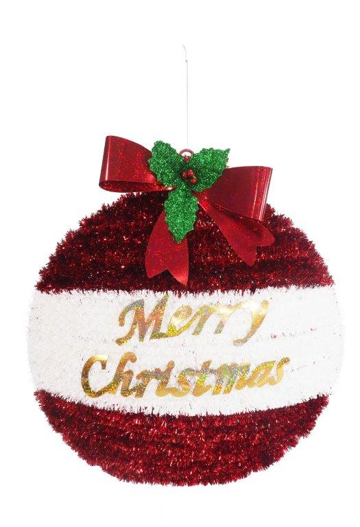 Tinsel Bauble Plaque with Bow