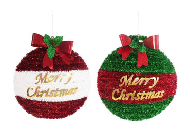 Tinsel Bauble Plaque with Bow