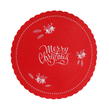 Christmas Placement Red Felt 35cm Asst