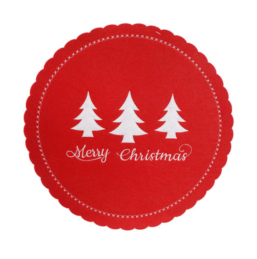 Christmas Placement Red Felt 35cm Asst