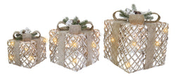 LED Berry Pine Presents Nutbell Topper 3pc Asst