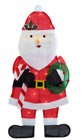 Solar USB Mesh Tinsel Santa 100cm indoor - outdoor
