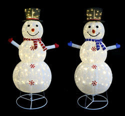 LED Pop Up Snowman Red/Blue 150cm Asst 180cm CW indoor outdoor