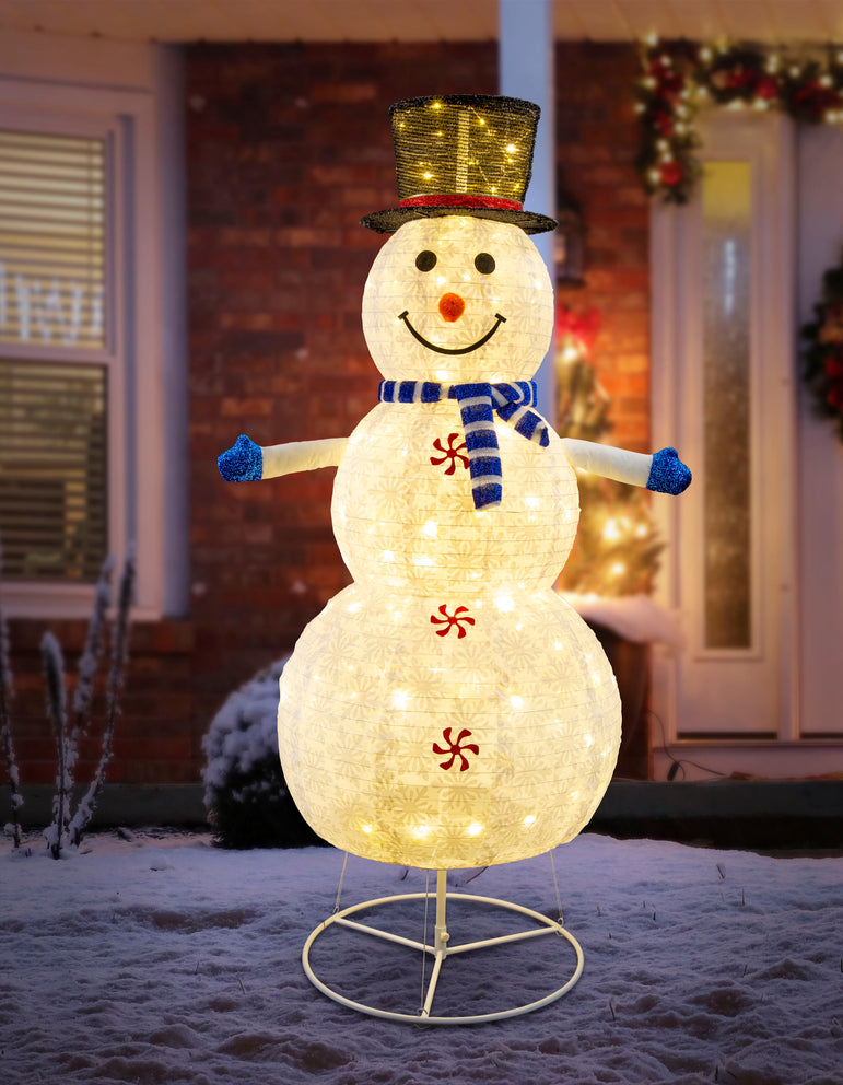LED Pop Up Snowman Red/Blue 150cm Asst 180cm CW indoor outdoor