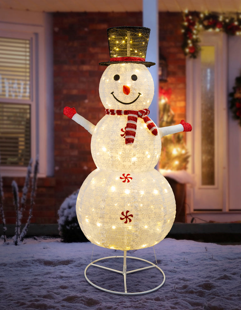 LED Pop Up Snowman Red/Blue 150cm Asst 180cm CW indoor outdoor