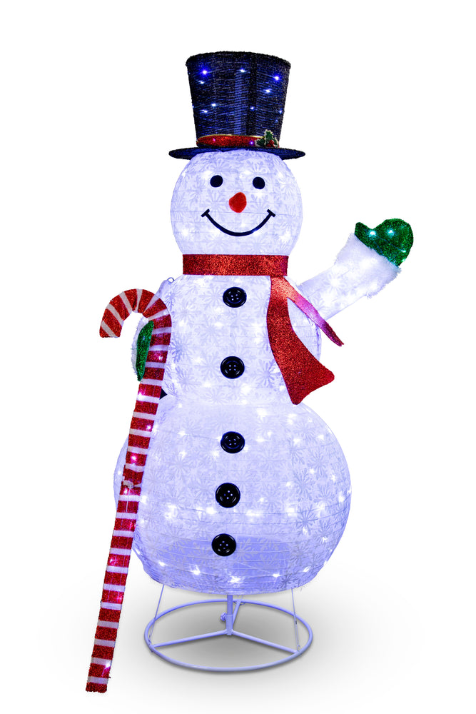LED Pop Up Snowman Red/Blue 150cm Asst 180cm CW indoor outdoor