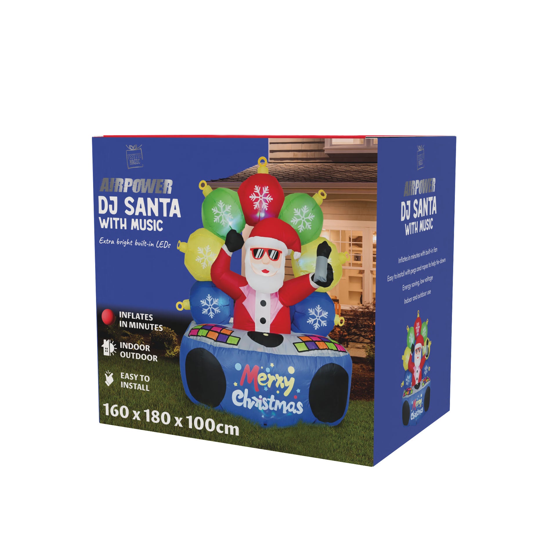 Inflatable Dj Santa w/Music 180cm