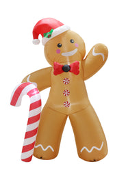 Inflatable Gingerbread Man with Cane 240cm