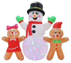 Inflatable Snowman w/Gingers RGB Disco LED 200cm