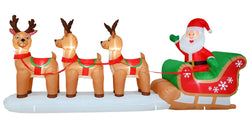 Inflatable Triple Reindeer Santa Sleigh 360cm