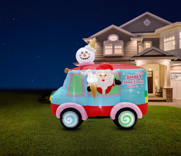 Inflatable  Santa Sweet Treats Van 240cm