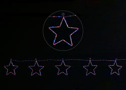 Solar LED Tube light 5pk Star Chain / 3D star / Multi Col