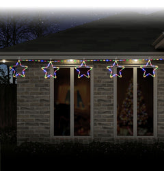 Solar LED Tube light 5pk Star Chain / 3D star / Multi Col