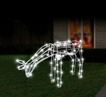 Solar Animated Reindeer Feeding / Standing White