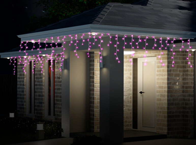 LED Icicles 500 Pastel Sweet Pink /ice blue / carnival