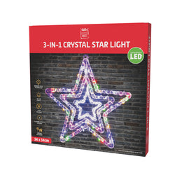 LED Crystal Triple Stars Flash M-W