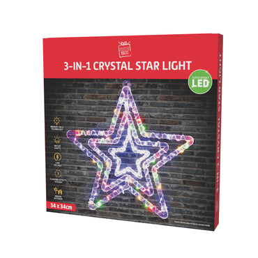 LED Crystal Triple Stars Flash M-W