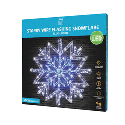 LED Starry Wire Snowflake / Stars 2-Tone Asst
