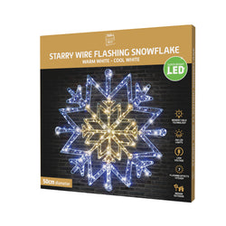 LED Starry Wire Snowflake / Stars 2-Tone Asst