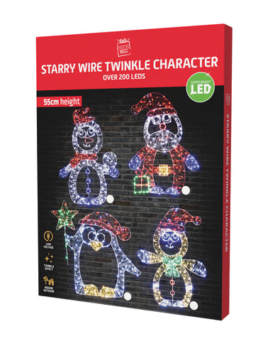 LED Starry Wire Character Motif Asst