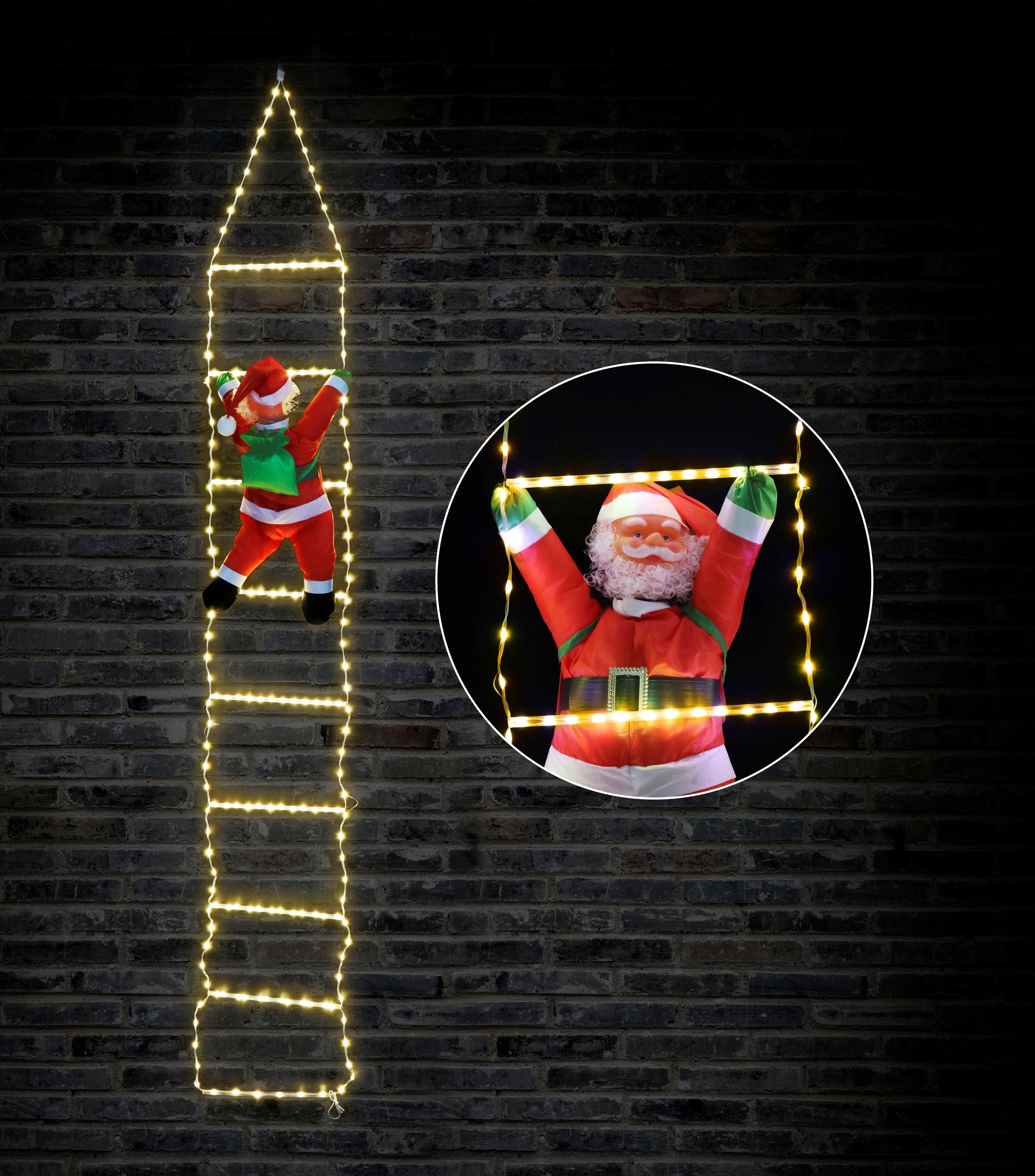 LED Flexi Cable Ladder w/Santa 240cm Dual Colour