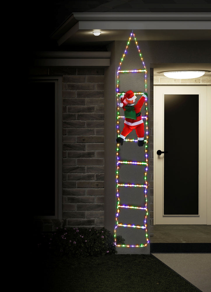 LED Flexi Cable Ladder w/Santa 240cm Dual Colour