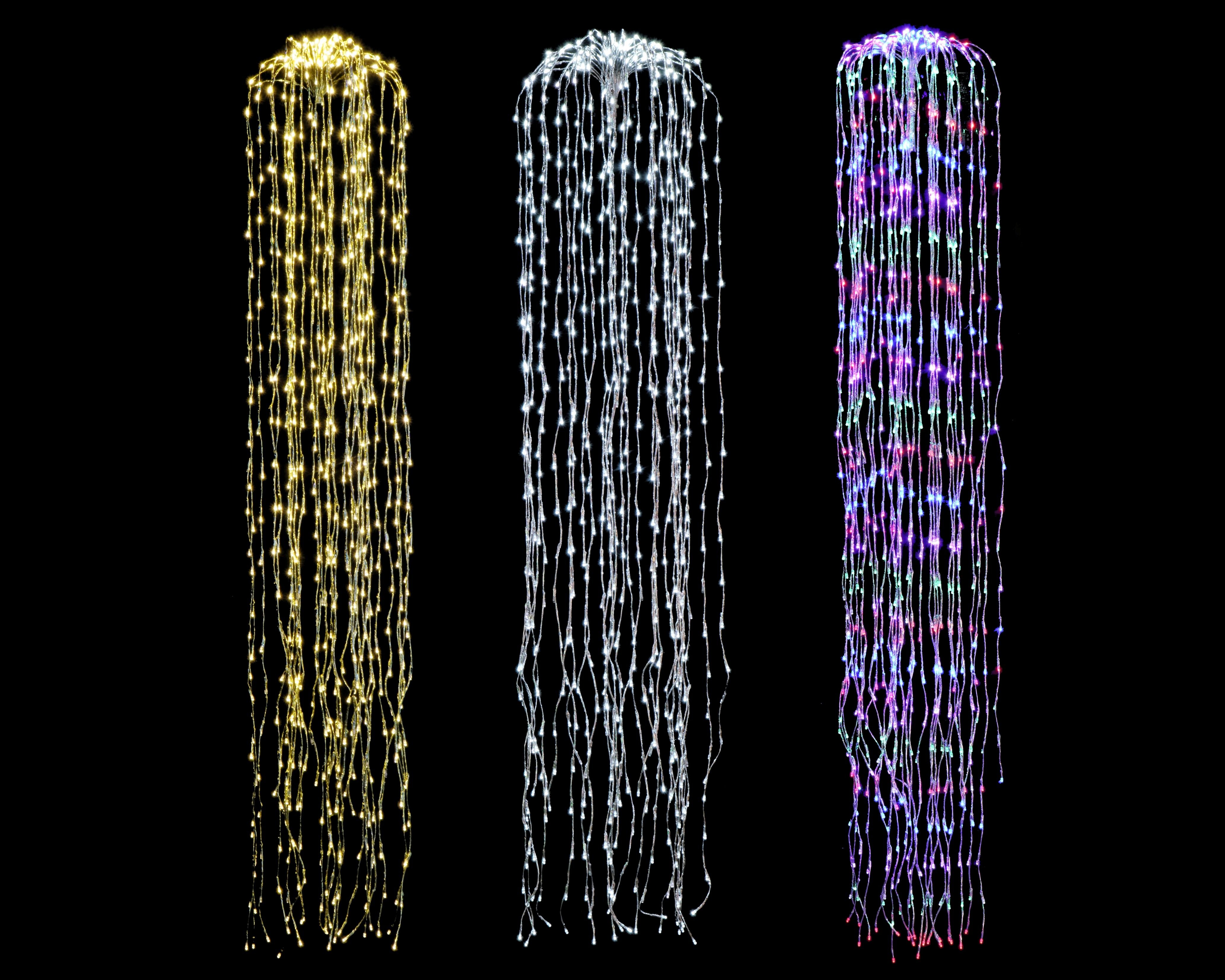 LED Metallic Waterfall Lights 180cm Asst