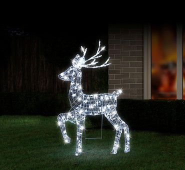 LED Reindeer PVC Spun Flash White 115cm