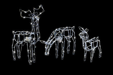 LED Reindeer Family Move And Flash 3pc