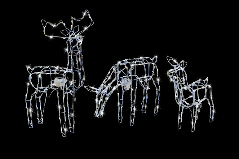 LED Reindeer Family Move And Flash 3pc