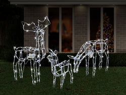 LED Reindeer Family Move And Flash 3pc