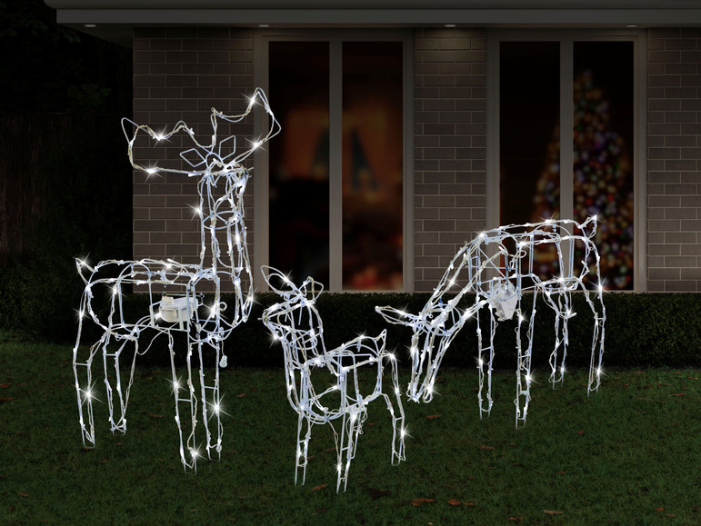 LED Reindeer Family Move And Flash 3pc