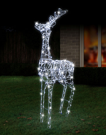 LED Big Daddy Reindeer White 200cm