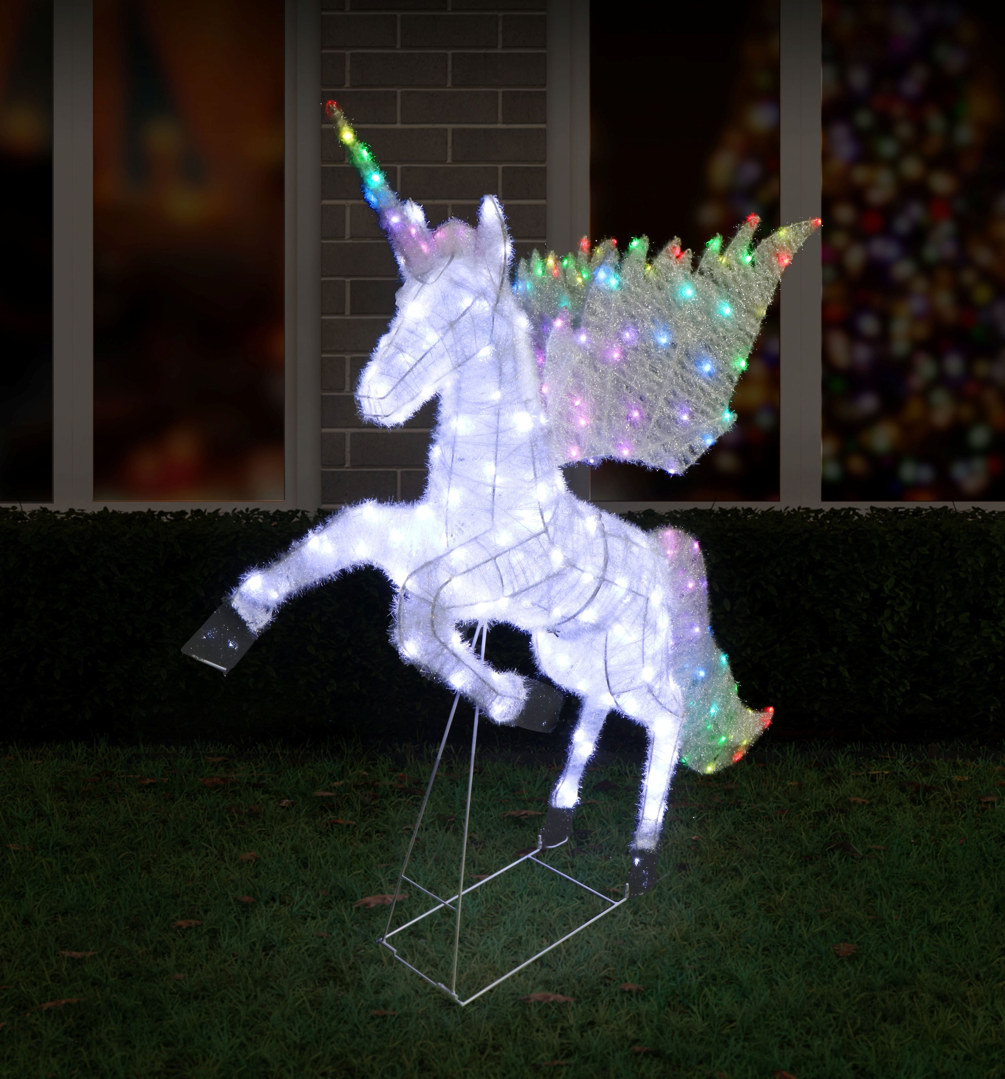 LED Mesh Tinsel Unicorn Rainbow Wings 130cm RGB