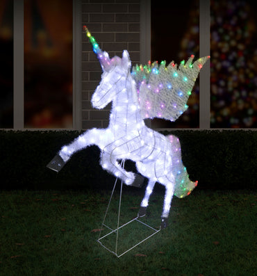 LED Mesh Tinsel Unicorn Rainbow Wings 130cm RGB