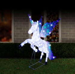 LED Mesh Tinsel Unicorn Rainbow Wings 130cm RGB
