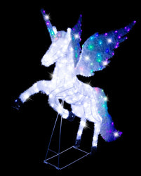 LED Mesh Tinsel Unicorn Rainbow Wings 130cm RGB