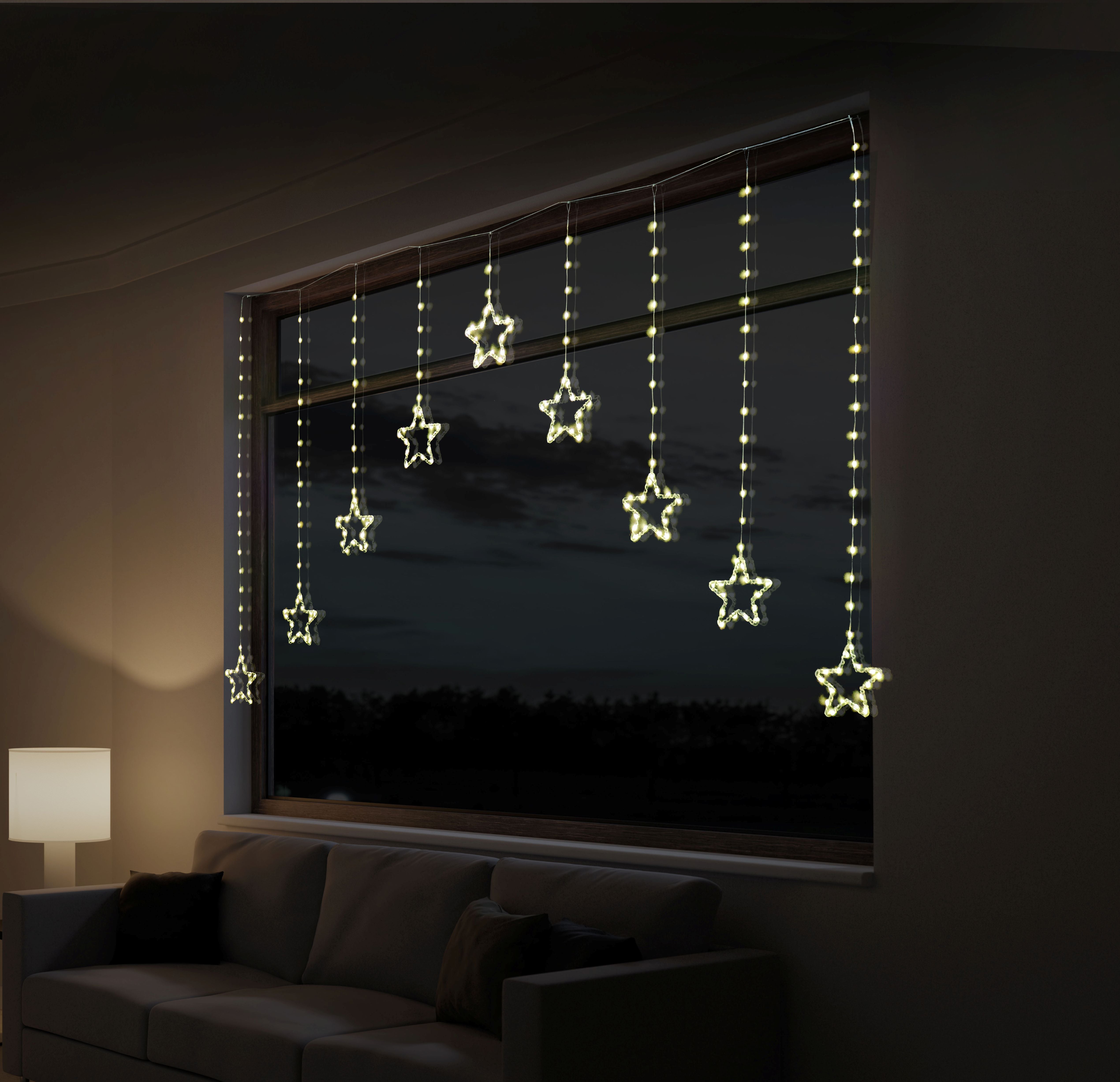 LED Flexi Cable Star Curtain Lights Warm White / Multicolour