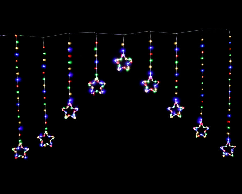 LED Flexi Cable Star Curtain Lights Warm White / Multicolour