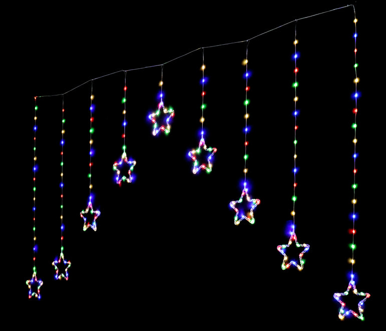LED Flexi Cable Star Curtain Lights Warm White / Multicolour