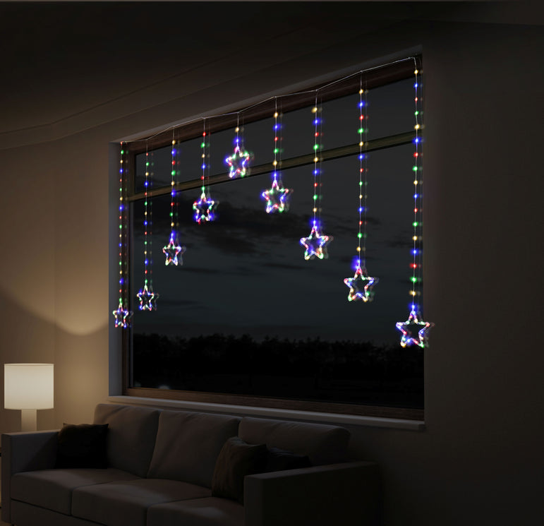 LED Flexi Cable Star Curtain Lights Warm White / Multicolour