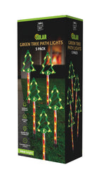 Solar LED Candy Green Tree Path Lights 5pk