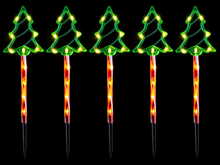 Solar LED Candy Green Tree Path Lights 5pk
